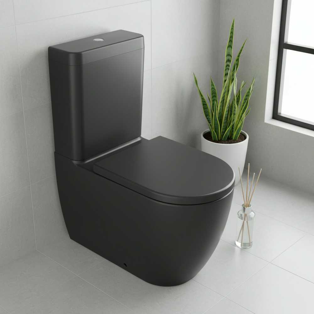 Masterjero Rinkinys kompaktowy WC Domoletti TOILET ARC WITH TANK Juodas Matinis