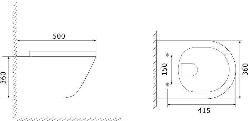 Miska WC Domoletti WALL HUNG DOMOLETTI WH8001 RIMLESS