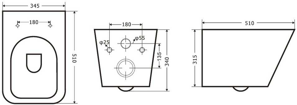 Miska WC Domoletti TOILET WALL HUNG TK525 Baltas