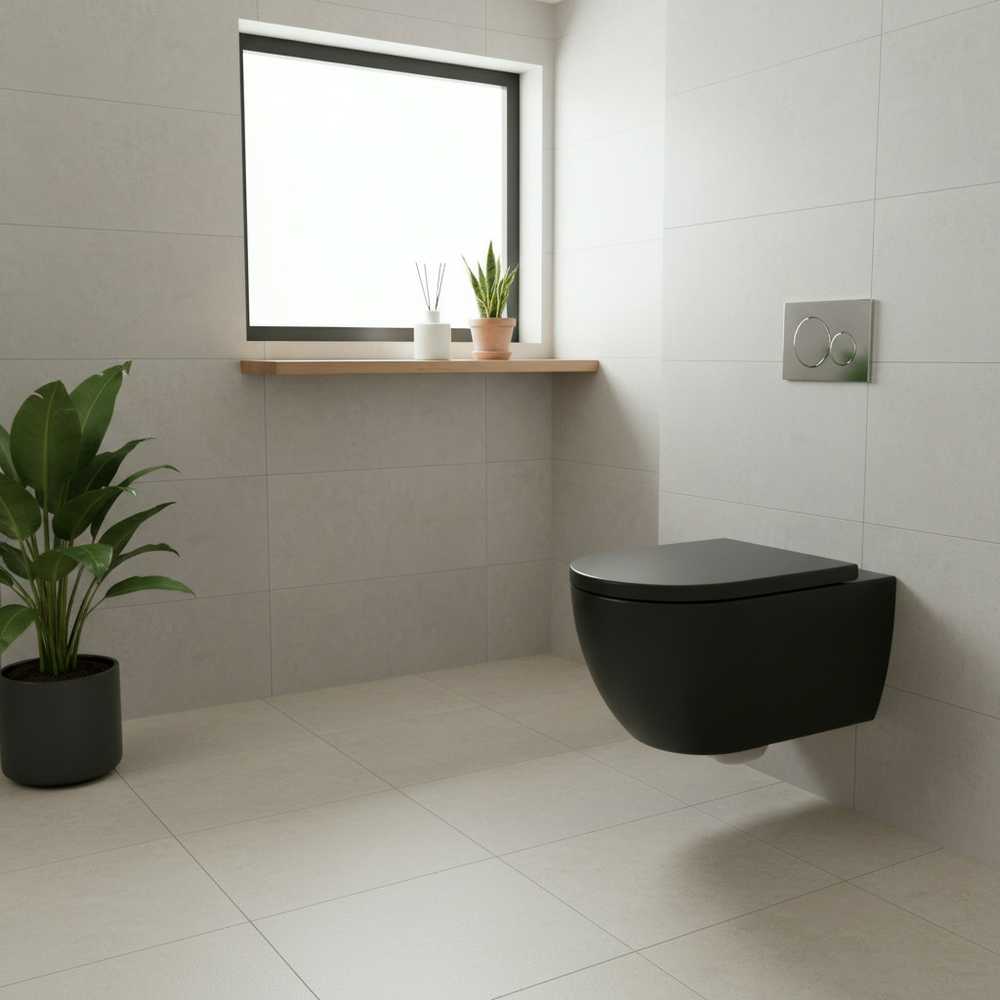 Masterjero Miska WC Jika TOILET ARC WALL HUNG Juodas Matinis