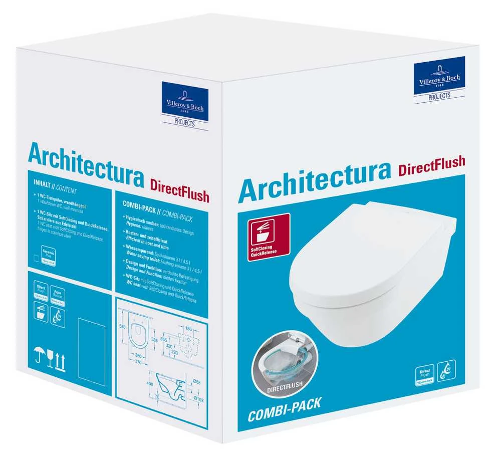 Villeroy & Boch Pakabinamas klozetas su soft close dangčiu Villeroy 4694HR01