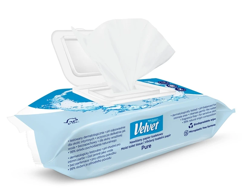 POPIER TUALET VELVET DRĖGNAS PURE 48VNT