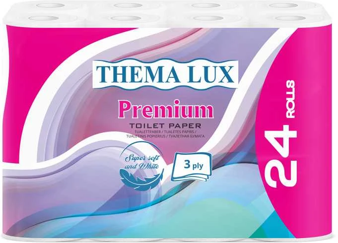 Thema Lux Sourcing Tualetinio popieriaus tiekimas, 24 ritinėliai, 140 lapų, 15 mln., 3 pl.