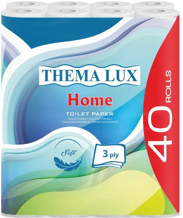 Thema Lux Sourcing Tualetinio popieriaus tiekimas, 40 ritinėlių, hibridinis, 3 ritinėliai