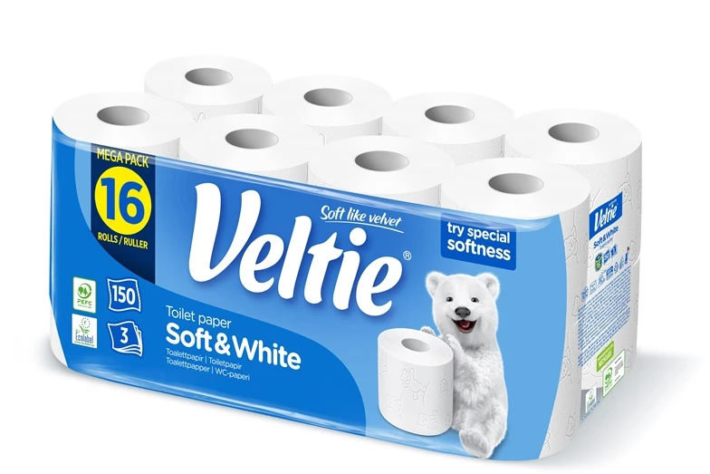 POPIER TUALET VELTIE Baltas 16RUL
