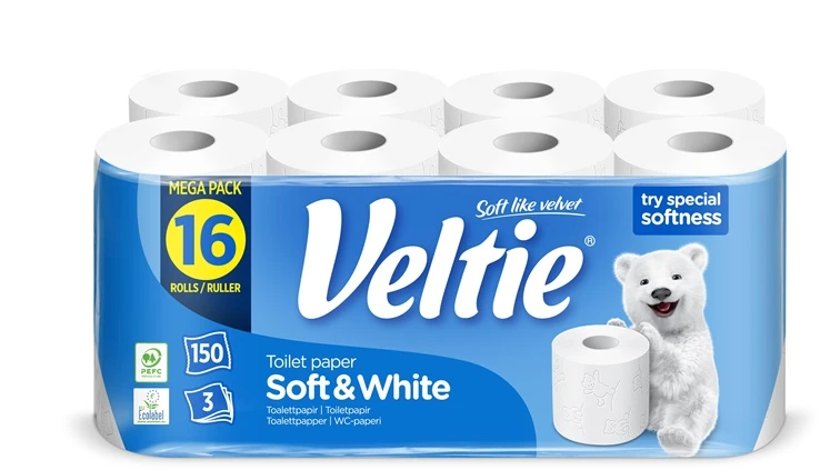 POPIER TUALET VELTIE Baltas 16RUL