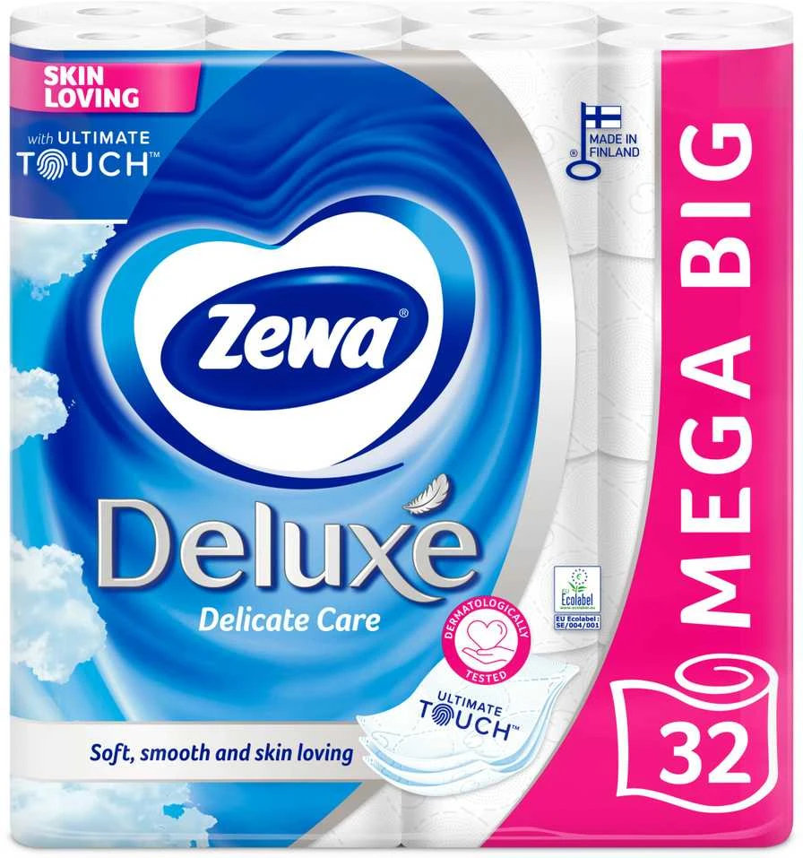 Tualetinis popierius Zewa Deluxe Pure Baltas, 32 vnt.