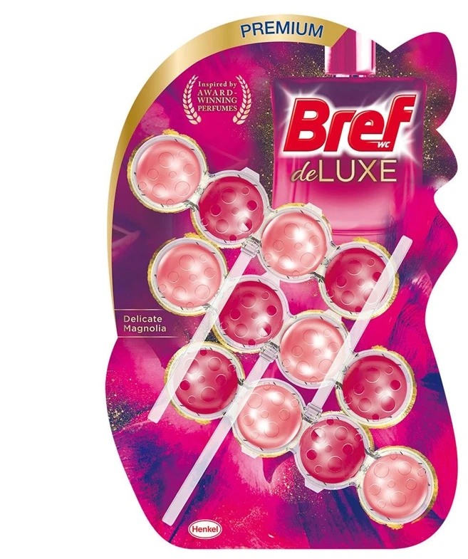 WC valiklis – gaiviklis Bref Delux magnolia 3x50g