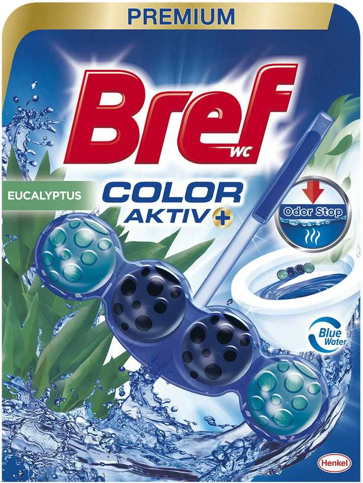 WC valiklis-gaiviklis BREF Mėlynas AKTIV EUCALYPTUS, 50 g
