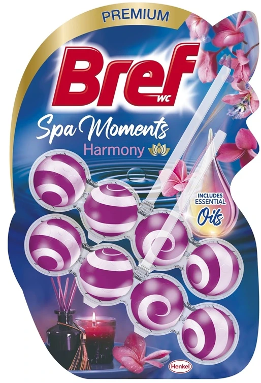 Tualetes poda tīrīšanas līdzeklis-atsvaidzinātājs Bref Spa Moments Harmony,2x50g