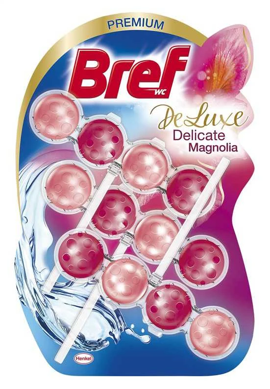 WC valiklis – gaiviklis Bref Delux magnolia 3x50g