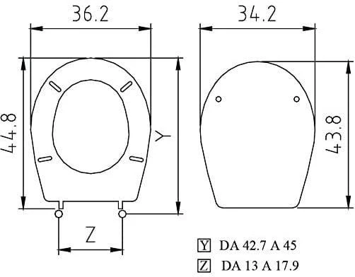 Unitazo dangtis Saniplast Sebino 2FSE005902, 38 x 49 cm