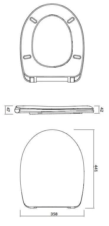 WC dangtis Cersanit, Delfi, duroplast, antibakterinis