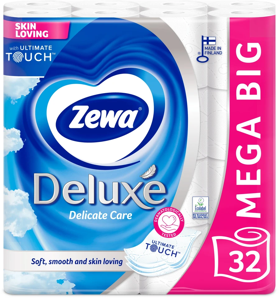 Tualetinis popierius Zewa Deluxe Pure Baltas, 3 sl, 32 vnt.