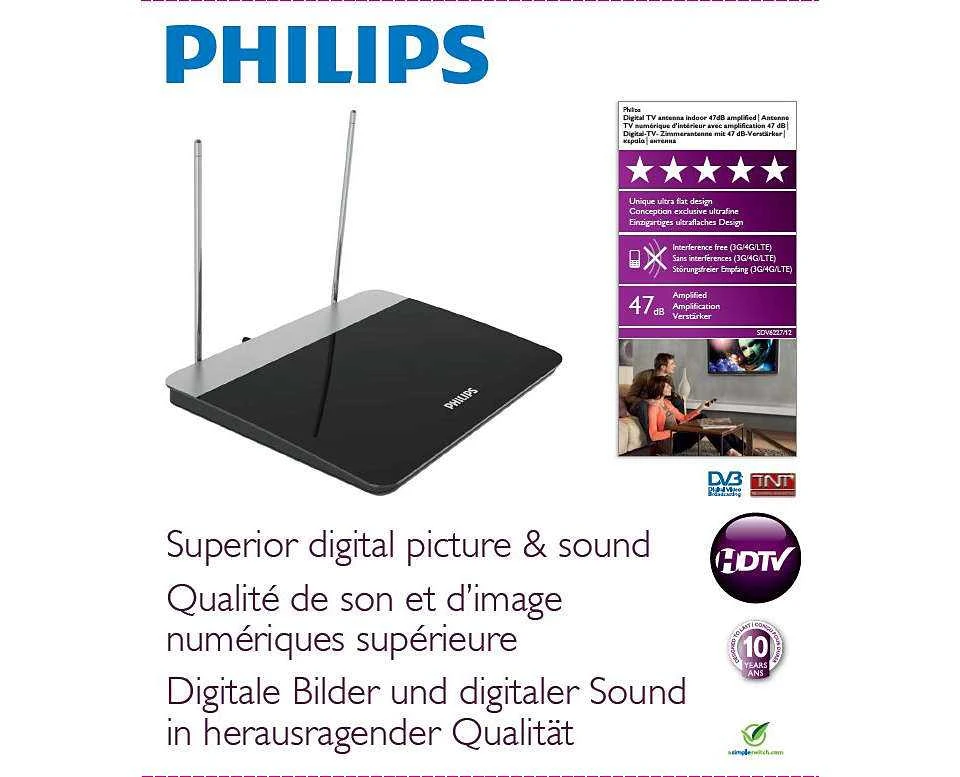 TV antena Philips SDV6227/12, 470 - 862 MHz, 47 dB