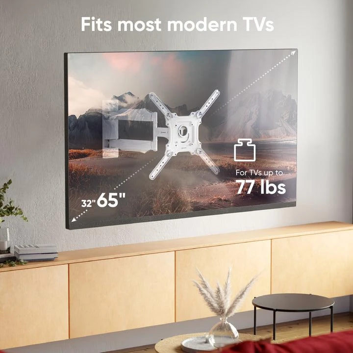 TV PRIEDŲ SIENINIS LAIKIKLIS / 32-65"/ Baltas M4-W ONKRON