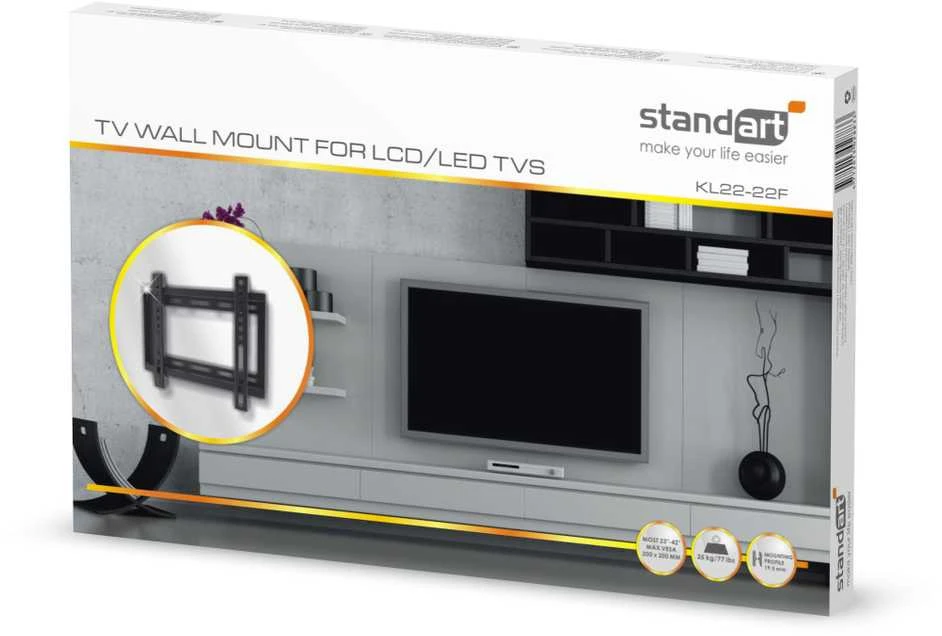 Standartinis televizoriaus sieninis laikiklis (KL22-22F)