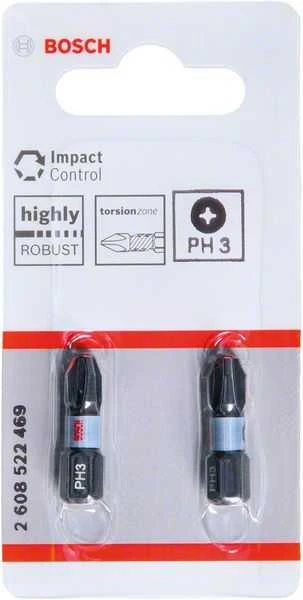 Bosch Suktuvo antgaliai PH3 2 vnt./ Impact, L=25mm