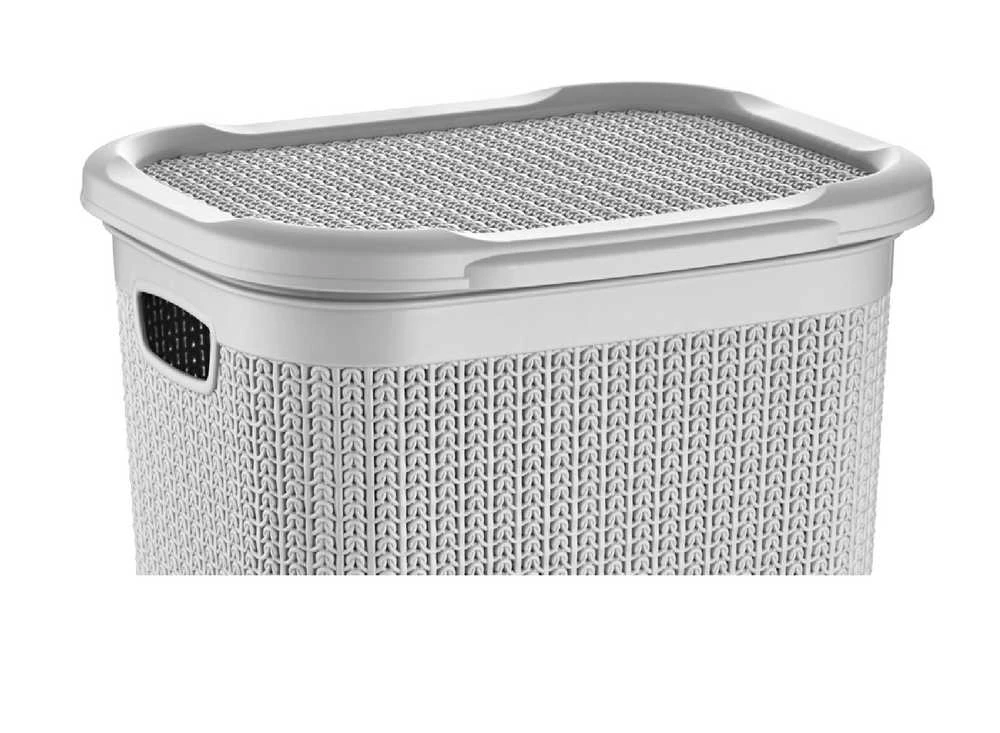 Ucsan Skalbinių dėžė Knitas M-079, 50 l, pilka sp., 43 cm x 34 cm