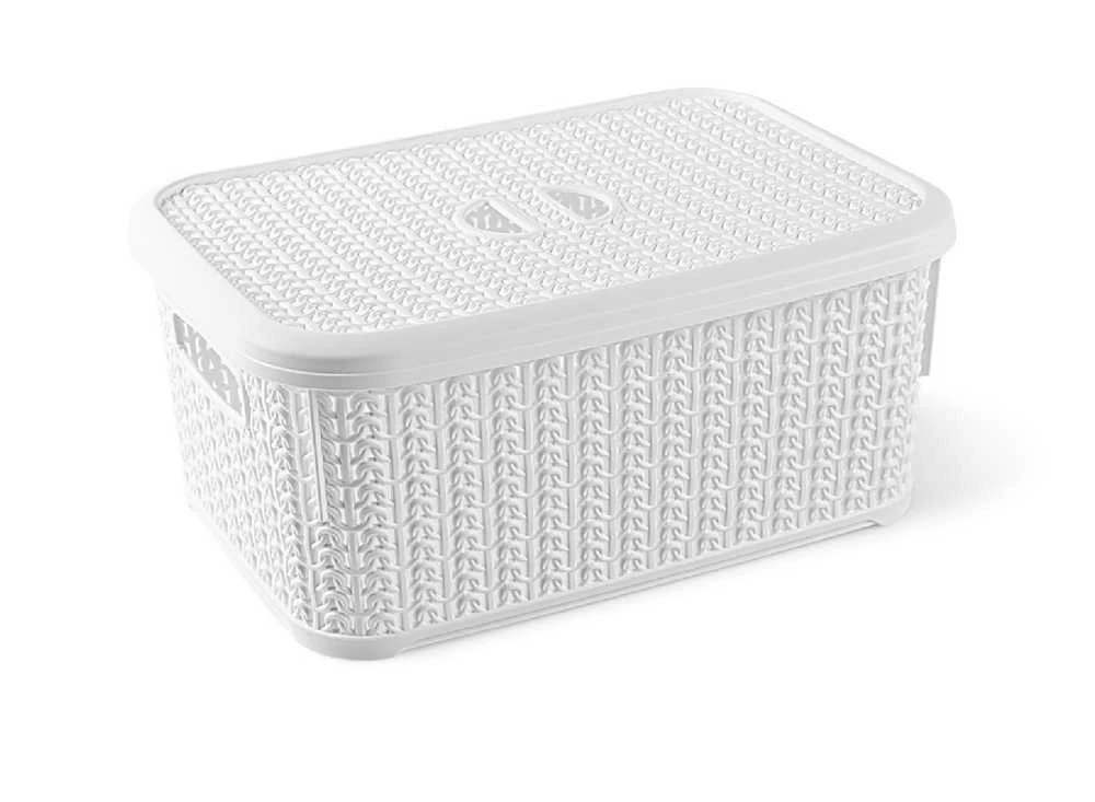 Ucsan Uzglabāšanas kaste ar vāku 8691459017066, 6 l, balta krās., 28.5 x 12.5 x 20 cm