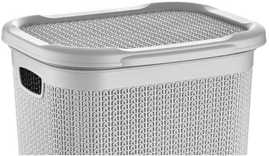 Ucsan Skalbinių dėžė Knitas M-079, 50 l, pilka sp., 43 cm x 34 cm