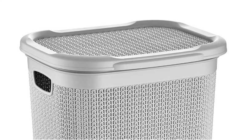 Ucsan Skalbinių dėžė Knitas M-079, 50 l, pilka sp., 43 cm x 34 cm