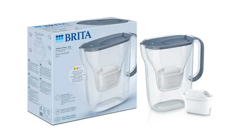 Vandens filtravimo ąsotis BRITA Style Essential 2.4L, mėlynas su vandens filtru MAXTRA PRO 1 vnt.