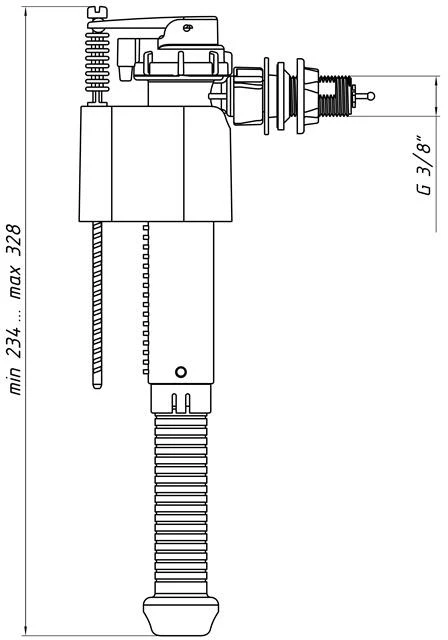 Vandens nuleidimo mechanizmas Ani Plast, 328 mm