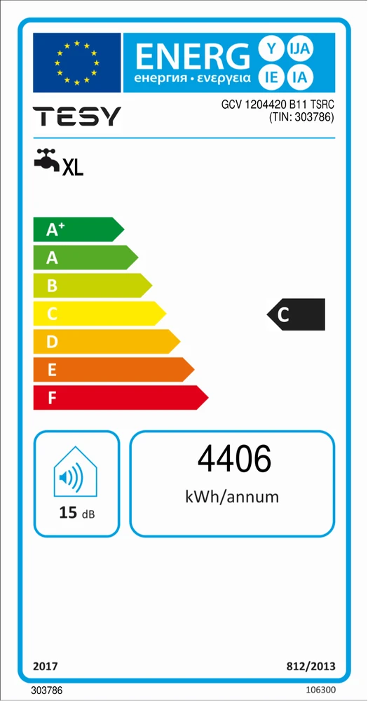 Vandens šildytuvas TESY BILIGHT 120, 120 l