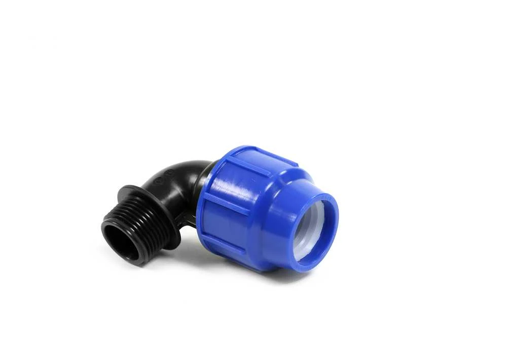 Ūdensvada līkums Perla 0813004000DP, 1 colla – Ārējā vītne, DIA40 mm, 90 °, 16 Bar
