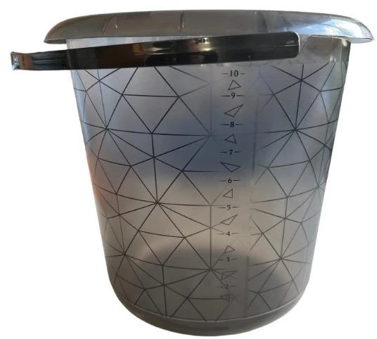 Ūkio kibiras Keeeper Polygon, 10 l, skaidrios/juodos spalvos.
