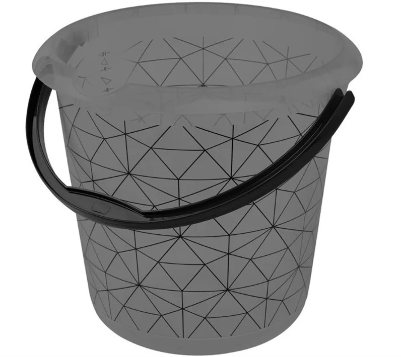 Ūkio kibiras Keeeper Polygon, 10 l, skaidrios/juodos spalvos.