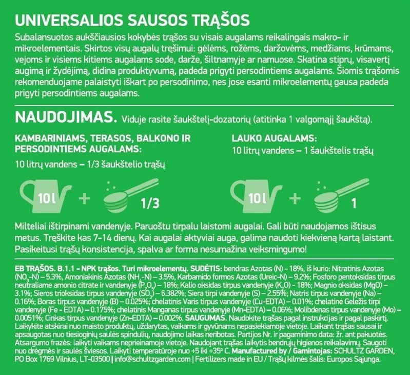 Universalios trąšos SCHULTZ, 900 g