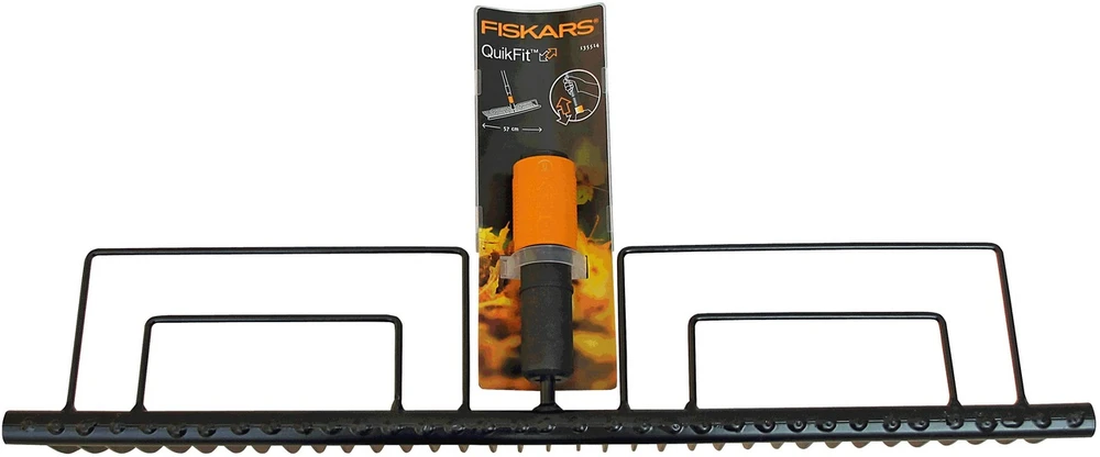 Universalus šieno grėblys Fiskars QuikFit 135514/1000656, be rankenos, 570 mm, juodas.