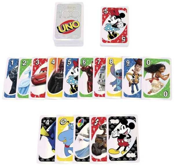 Mattel UNO kortos, skirtos DISNEY100-mečio jubiliejuim (HPW21)