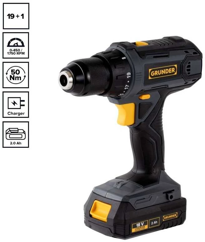 Carruzzo CORDLESS DRILL CD-L1218 18V 2AH