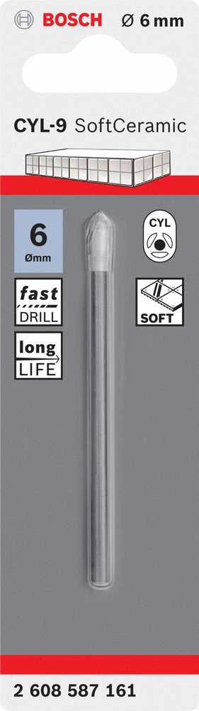 Bosch Grąžtas plytelėms CYL-9 6x80 mm, 1 vnt.