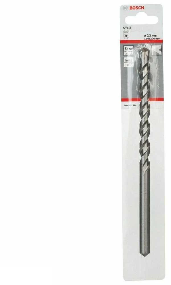 Bosch Grąžtas betonui,12x200mm CYL-3 Sidabrinis Percussion