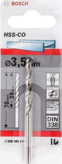 Bosch HSS-Co grąžtas metalui 3,5mm, 1 vnt.