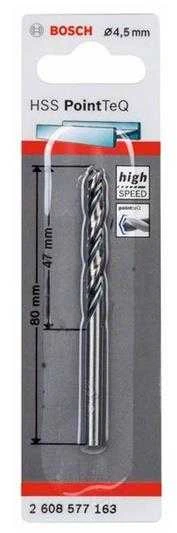 Bosch PointTeQ grąžtas metalui 4,5 x 47 x 80 mm , 1 vnt.