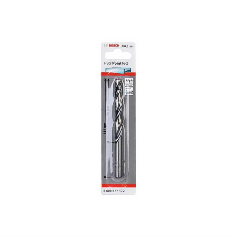 Grąžtas Bosch, metalas, hss-r, tiesus, 8.5 mm x 11.7 cm