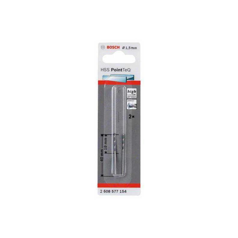 BOSCH grąžtas metalui 1,5 x 18 x 40 mm , 2 vnt.