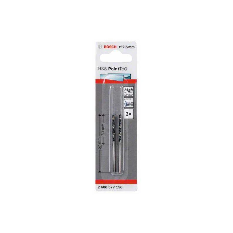BOSCH grąžtas metalui 2,5 x 30 x 57 mm , 2 vnt.