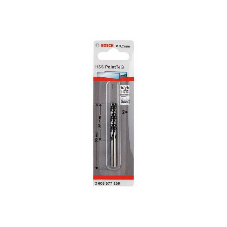 Grąžtas Grąžtų komplektas Bosch, metalas, hss-r, tiesus, 3.2 mm x 6.5 cm