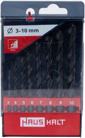 Grąžtas Metalo grąžtų komplektas HAUSHALT, 8 vnt. 3–10 mm