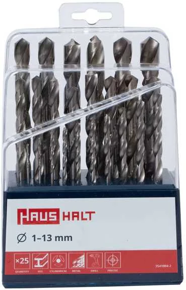 Grąžtas Metalo grąžtų komplektas HAUSHALT, 25 vnt. 1–13 mm