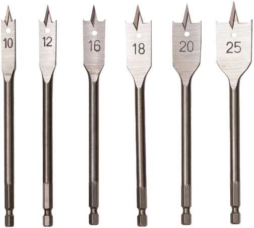 Grąžtas Plunksninių grąžtų komplektas HAUSHALT, 10-25mm 6vnt