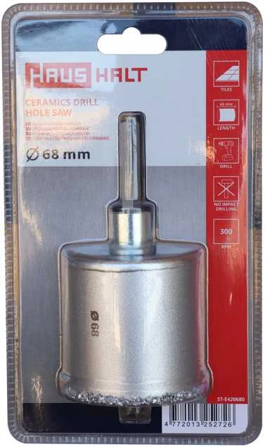 Grąžtas „Delphi Tools“ 68 mm kietmetalio grūdelių skylių pjūklas