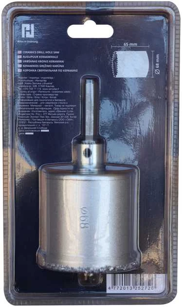 Grąžtas „Delphi Tools“ 68 mm kietmetalio grūdelių skylių pjūklas
