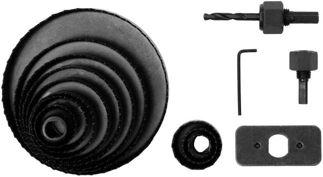 Medienos gręžimo karūnų komplektas HAUSHALT, 19–127mm,16vnt.